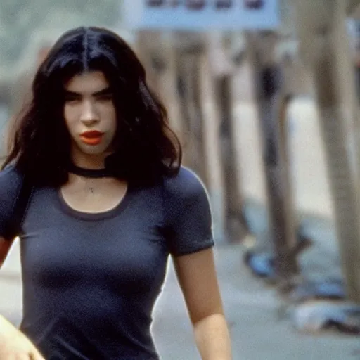 Image similar to still of dua lipa in late 9 0 s terminator tv show