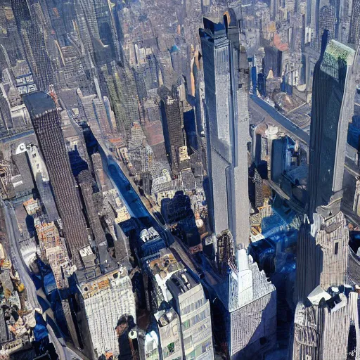 Prompt: futuristic city in new york, high detailed, hyperrealistic, 8k