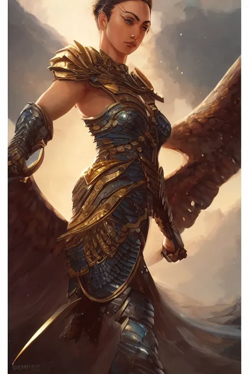 Image similar to amazon valkyrie athena, d & d, fantasy, portrait, highly detailed, headshot, digital painting, trending on artstation, concept art, sharp focus, illustration, art by artgerm and greg rutkowski and magali villeneuve