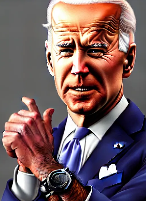 Image similar to photo of joe biden in the style of stefan kostic, realistic, sharp focus, 8 k high definition, insanely detailed, intricate, elegant, art by stanley lau and artgerm