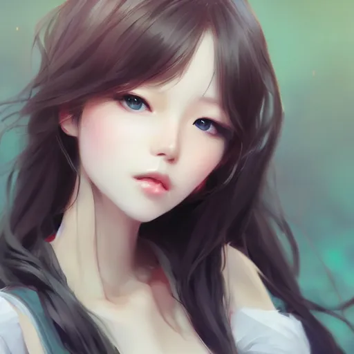 Image similar to cute girl art drawn full HD 4K highest quality realistic beautiful gorgeous natural artstyle by WLOP, Guweiz, Aztodio, Nixeu, Taejune Kim, yan gisuka, JeonSeok Lee, artgerm, Ross draws, zeronis, Chengwei Pan on artstation