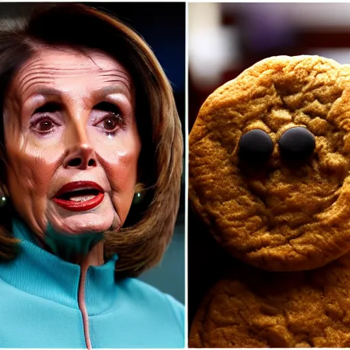 Image similar to nancy pelosi as the cookie monster