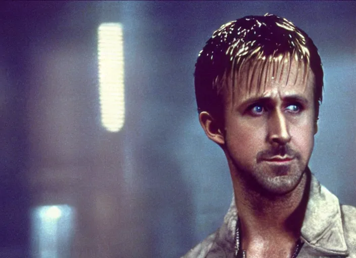 Image similar to film still of Ryan Gosling as Decker in Blade Runner 1982