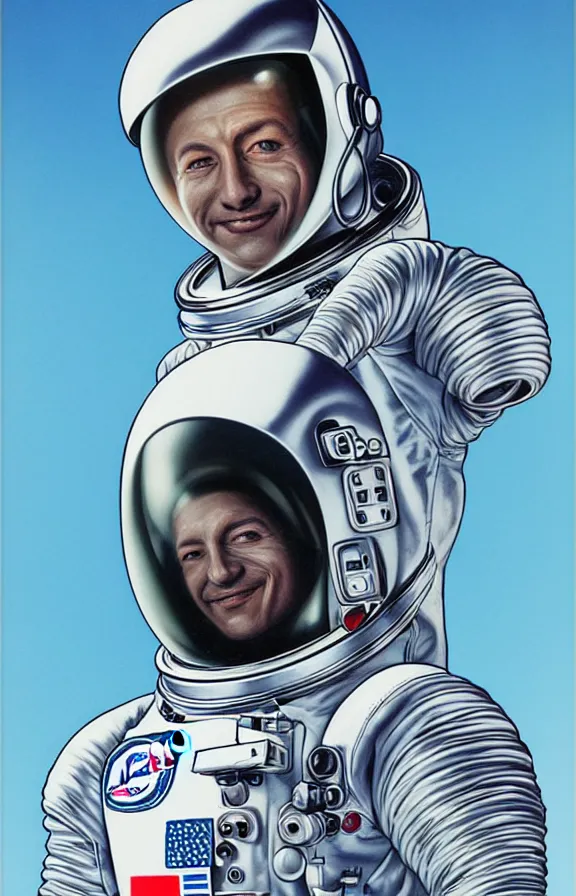 Prompt: portrait of an astronaut, ((alien)), in the style of hajime sorayama