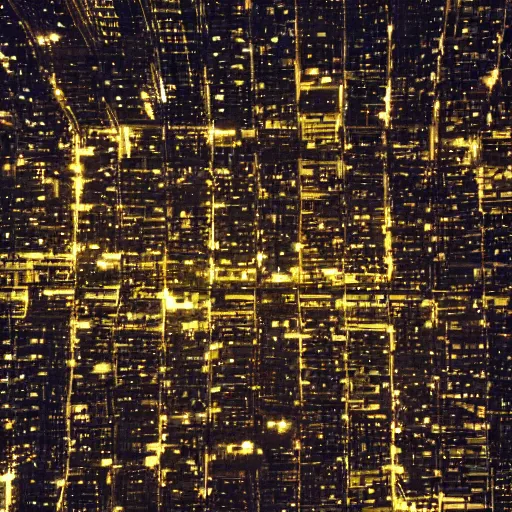 Image similar to photo of a power grid at night birds eye view inception cinematic