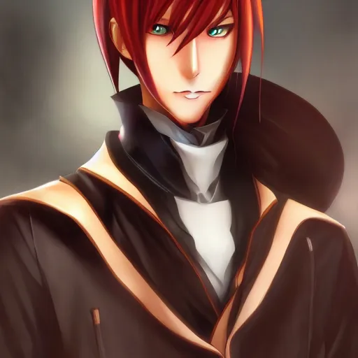 Image similar to portrait of iori yagami, anime fantasy illustration by tomoyuki yamasaki, kyoto studio, madhouse, ufotable, trending on artstation