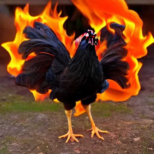 Image similar to chicken made of fire