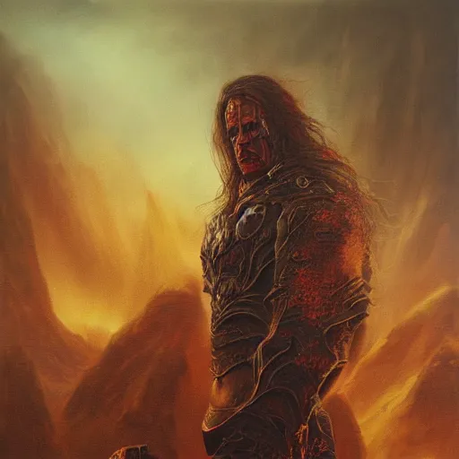 Image similar to Red Hullk, elden ring boss, matte painting, detailed, elden ring, oil on canvas