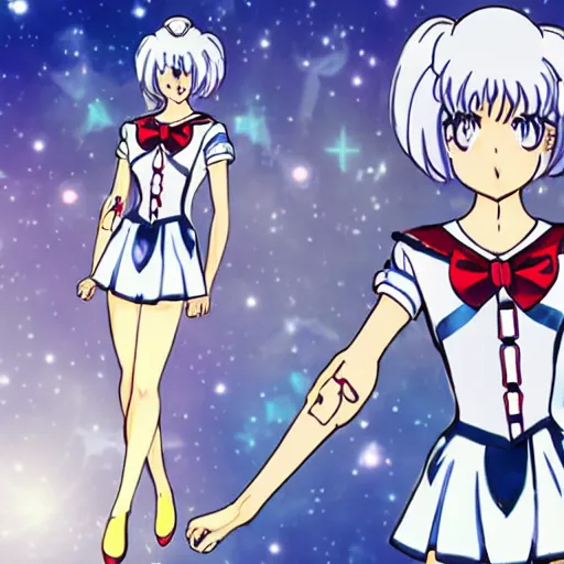 Image similar to rei ayanami as sailor moon