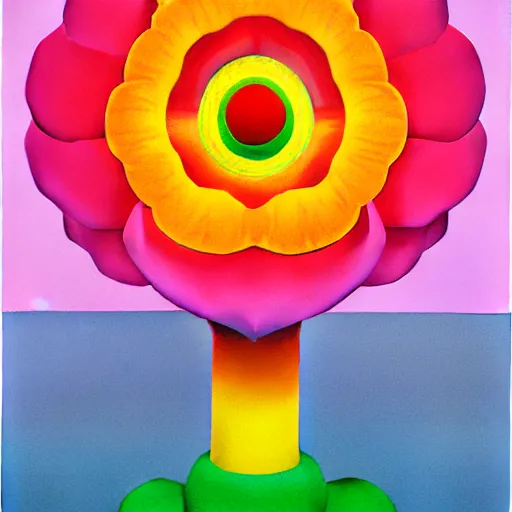 Image similar to isometric flower by shusei nagaoka, kaws, david rudnick, airbrush on canvas, pastell colours, cell shaded, 8 k