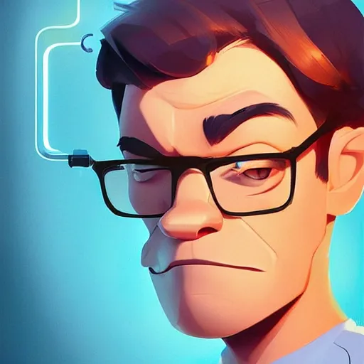 Image similar to face icon stylized minimalist dexter's laboratory, loftis, cory behance hd by jesper ejsing, by rhads, makoto shinkai and lois van baarle, ilya kuvshinov, rossdraws global illumination