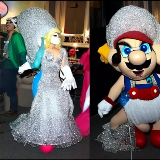 Image similar to lady gaga super mario cosplay