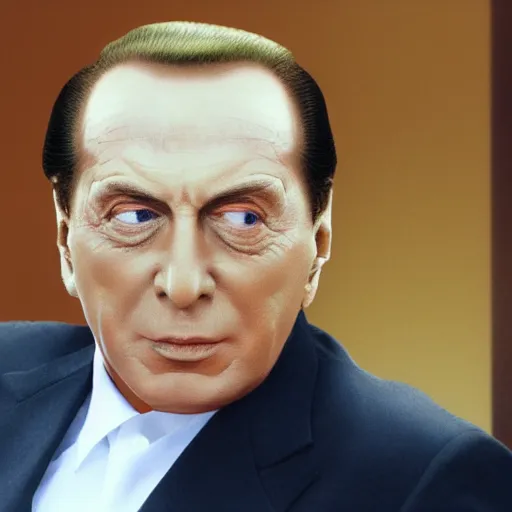 Prompt: Silvio Berlusconi in the style of Dragon Ball, 8K, hyperrealistic