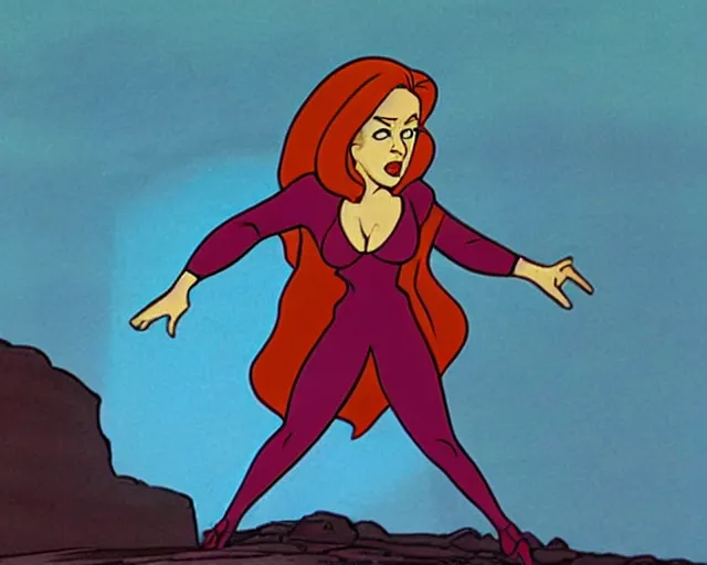 Prompt: Dana Scully on Masters of the Universe (1983), animated cartoon series by Filmation, cel animation