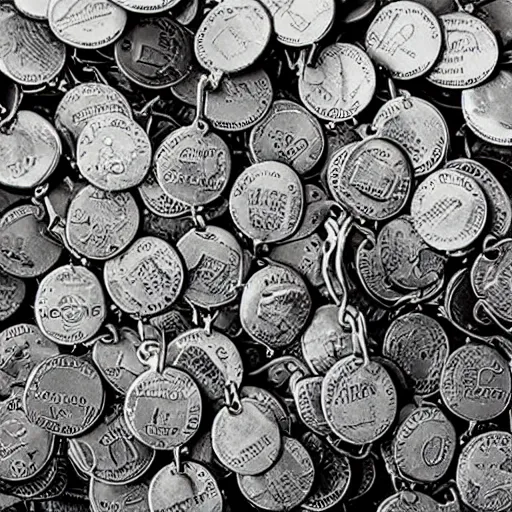 Image similar to a sea of dog tags,