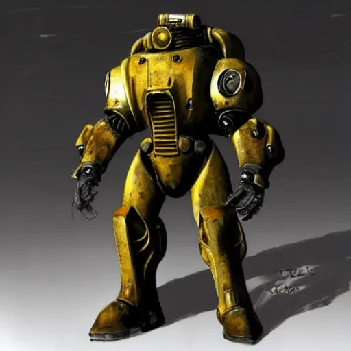 Prompt: a T-60 Power Armor from Fallout,