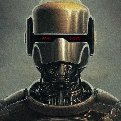 Image similar to a detailed illustration of robocop by agostino arrivabene