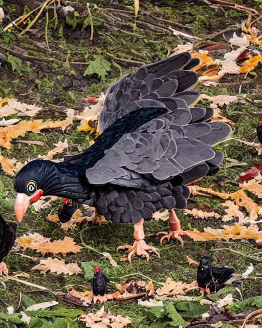 Prompt: lego turkey vultures and carcass set