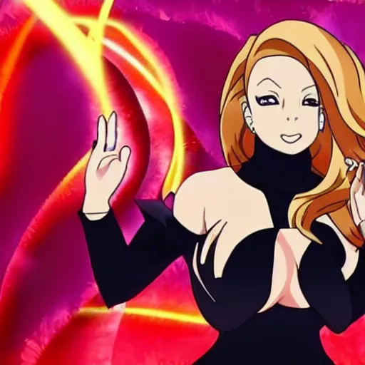 Image similar to mariah carey as an anime villain
