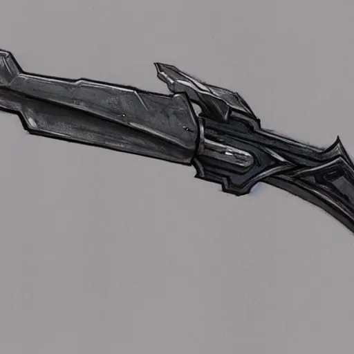 Prompt: a boomerang with magical gun barrels on both ends, science fantasy, concept art, realism,