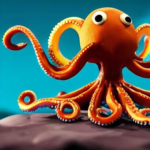 Prompt: claymation aardman animation of an octopus
