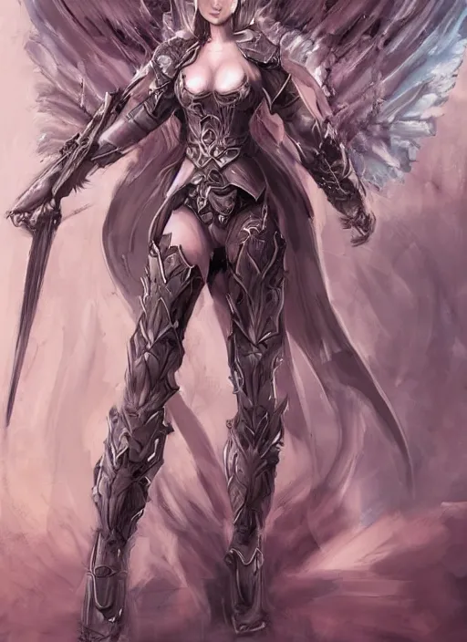 Image similar to concept art. angel knight girl. artsation trending. highly detailed