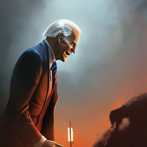 Image similar to joe biden as the joker, dramatic lighting, cinematic, establishing shot, extremly high detail, photorealistic, cinematic lighting, artstation, style by greg rutkowski