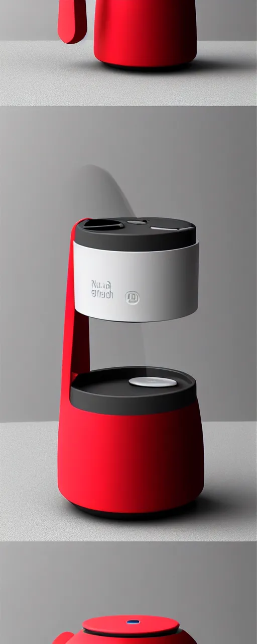 Prompt: a stylish handheld electric beverage mixer ; natural materials ; industrial design ; behance ; le manoosh ; pinterest ; if design award ; red dot design award