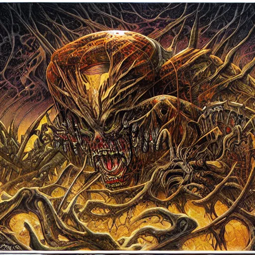 Image similar to soul crusher, dan seagrave art