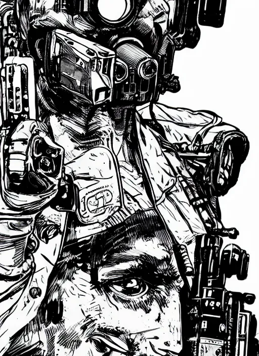 Image similar to cyberpunk blackops spy. night vision. portrait by ashley wood and alphonse mucha and laurie greasley and josan gonzalez and james gurney. spliner cell, apex legends, rb 6 s, hl 2, d & d, cyberpunk 2 0 7 7. realistic face. dystopian setting.