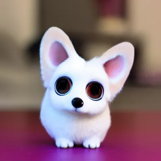 Image similar to a photograph of a corgi furby toy, very cute, soft lighting