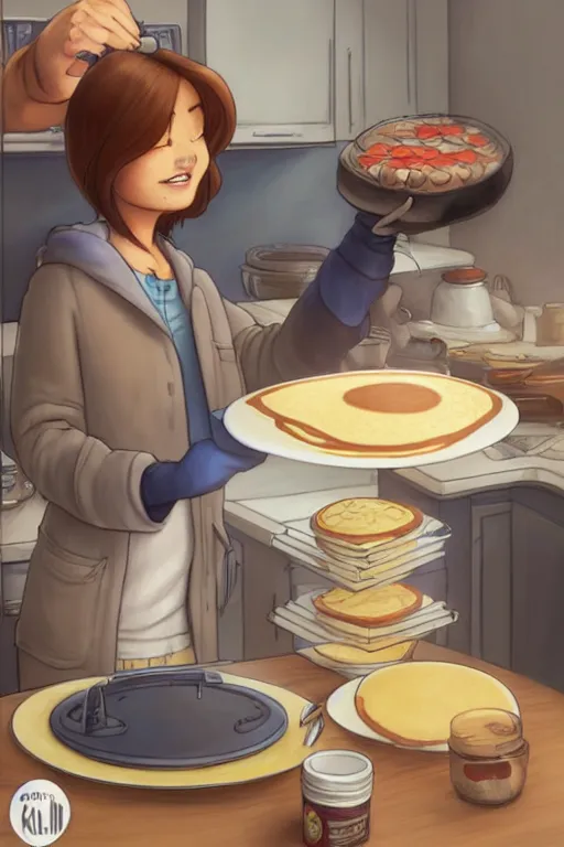 Prompt: dr phil making pancakes, animation pixar style, by pendleton ward, magali villeneuve, artgerm, rob rey and kentaro miura style, golden ratio, trending on art station