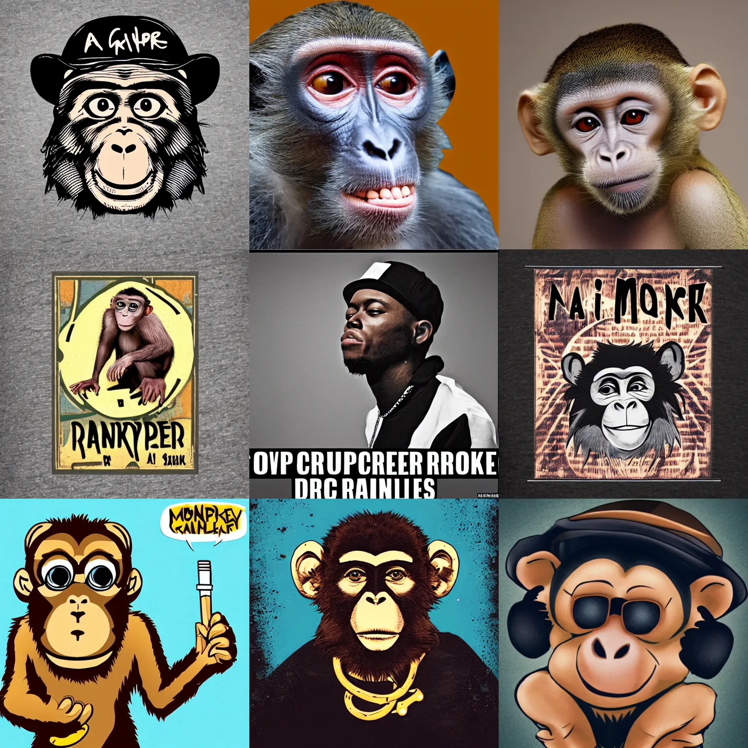 Prompt: a rapper monkey