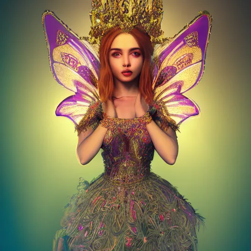 Image similar to portrait of princess, beautiful, attractive, glowing, ornate and intricate, jaw dropping, dynamic lighting, colorful, fairy tale, intricate and detailed, 4 k octane render