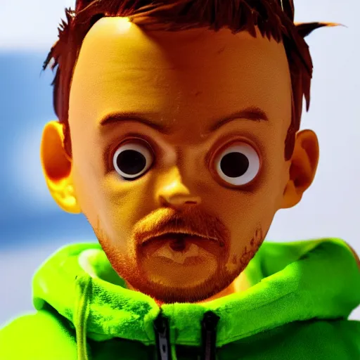 Prompt: A high quality picture of a Jesse Pinkman kids toy, 4k, lots of details.