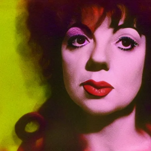 Prompt: a colour photographic aged 3 7 portrait of a hybrid of judy garland and lisa minelli and kate bush, close up