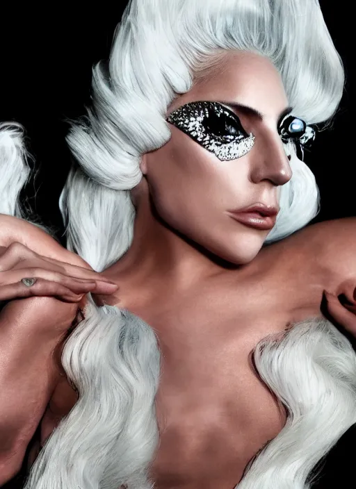 Image similar to lady gaga by nick knight, born this way, born this way album, red weapon 8 k s 3 5, cooke anamorphic / i lenses, highly detailed, cinematic lighting