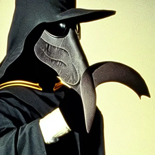 Prompt: plague doctor with tricorder, still from star trek the next generation ( 1 9 8 7 )