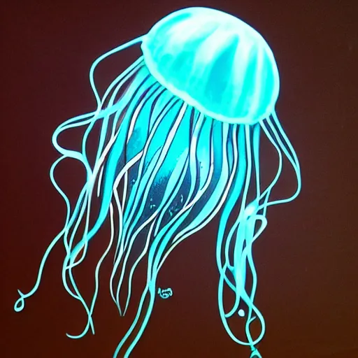 Prompt: a jellyfish with helix shaped tentacles - n 4