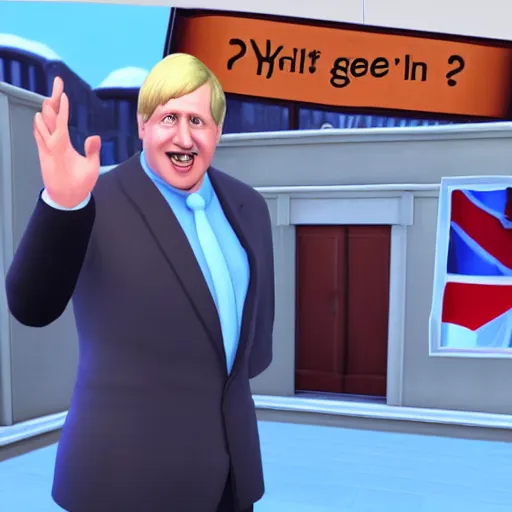 Prompt: a screenshot of boris johnson in the sims 4 3 d rendering. unreal engine. amazing likeness. very detailed. cartoon caricature