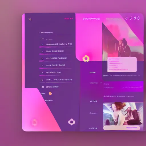 Image similar to ui design of a website, retrowave design, violet color scheme, figma, 4 k