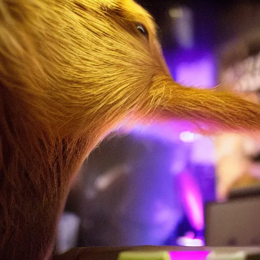 Image similar to Capybara DJing at a club, HD photograph, award-winning