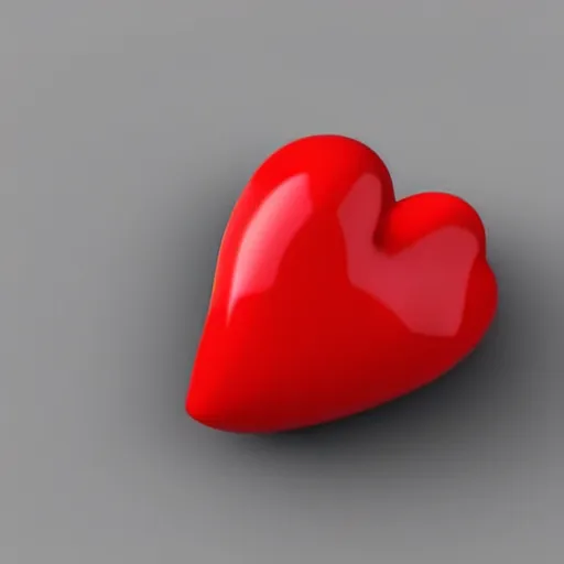 Image similar to 3d render of a badly formed red putty heart shape in the middle of a gray sheet of paper