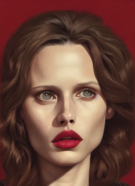 Image similar to twin peaks movie poster art, portrait of marine vacth, from scene from twin peaks, clean, simple illustration, nostalgic, domestic, highly detailed, digital painting, artstation, concept art, smooth, sharp focus, illustration, artgerm, donato giancola, joseph christian leyendecker, wlop