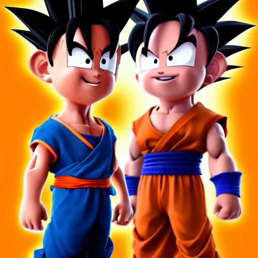 Image similar to If goku was a pixar character, 3d, 8k