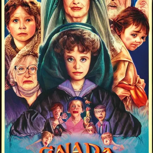 Image similar to Poster for the movie Grandma released in 1986 illustrated by Drew Struzan