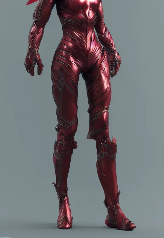 Image similar to vfx, octane render, zbrush, beautiful anatomically correct woman, wearing spandex armour with flowing red hair and green eyes, super hero full body, walking towards the camera, volumetric lightning, highly detailed, UE5 render, art station, center of picture.