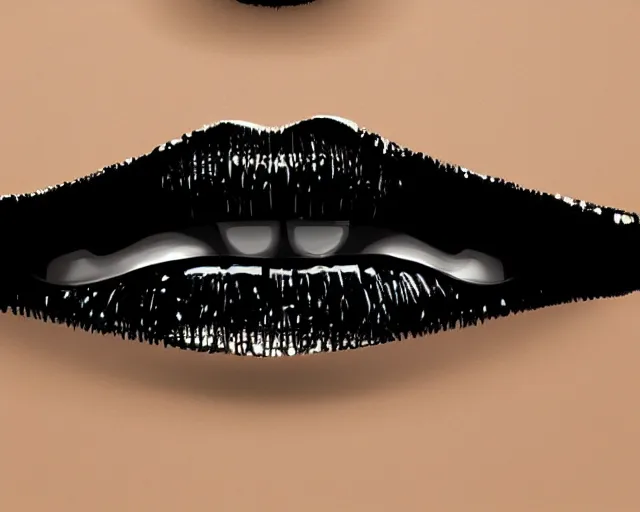 Prompt: obsidian lips, stylized gloss, petros afshar, artstation