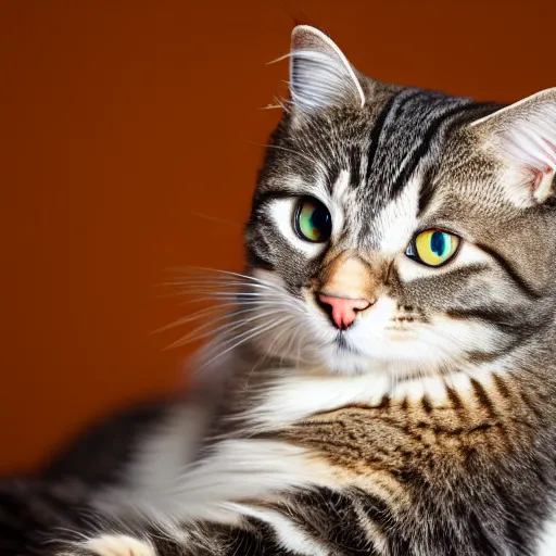 Prompt: studio photo of a cat with diamondback fur, 4k