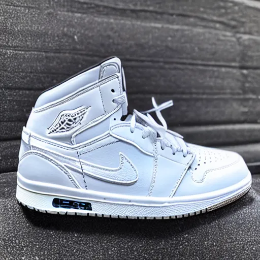 Image similar to jordan sneakers made of ice